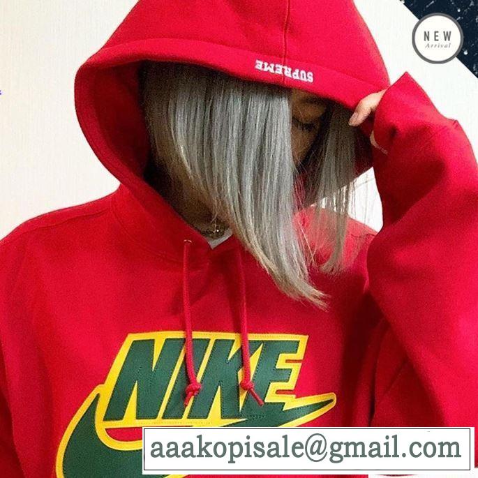 エレガントな雰囲気 3色可選 Supreme Nike Leather Hooded Sweatshirt 2020話題の商品 スタイルアップ