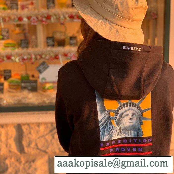おしゃれに大人の必見 2色可選  Supreme 19FW TNF Statue of Liberty Hooded パーカー