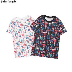 モダンアートなカラー英字ブランドロゴPalm Anglesコピー半袖Tシャツ男女共に着用が可能
