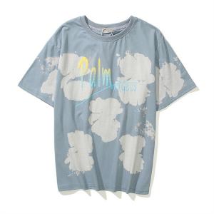 青空白雲プリントカジュアルからストリートまでデイリーコーデPalm Angles半袖ｔシャツ