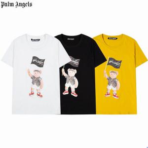 Palm Angles旗クマキャラクター入りのコットンTシャ...