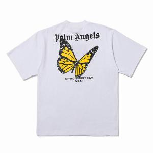 個性的な蝶々高品質プリントバックプリントはPalm Anglesブランドロゴｔシャツコピー