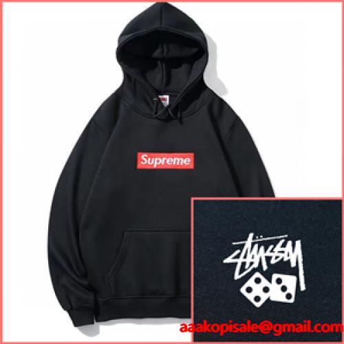 今年人気の定番カラー シュプリーム パーカー 激安 SUPREME × Stussy