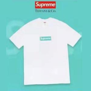 SNSで話題沸騰中 Supreme × TIFFANY & CO コラボレーション ティファニー偽物半袖tシャツ ユニセックス 大人気