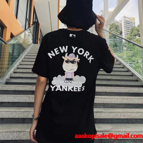 韓国の人気ブランド Mlb Korea 激安半袖tシャツ 遊び心溢れるプリント 旬で魅力たっぷり ユニセックス 2色展開