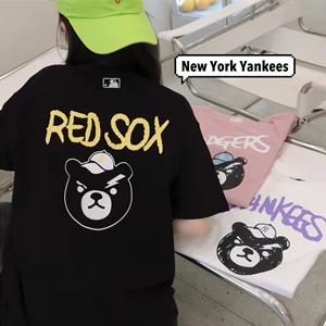 New York Yankees 偽物ニューヨークヤンキース 半袖Tシャツ 可愛いユニセックス新作 ストリートファッション