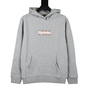 Supreme 22ss Week3 x Burberry BOX LOGO HOODED Sweatshirt シュプリーム パーカー マリファナの葉 ジャージ ファッション