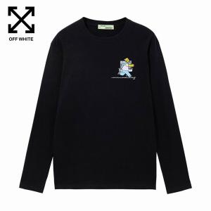 オフホワイト OFF-WHITE ロゴ コピーＴシャツ ホワイト  フラワー ファッション 長袖シャツ