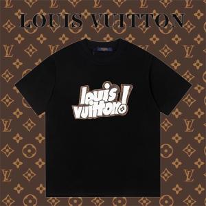 ヴィトン t シャツ コピー 通販 Louis Vuittonレトロなパターン 触りの良いサラりゆったり快適 ブル