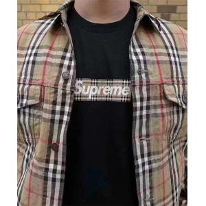 Tシャツ コピー シュプリーム Supreme 22 SS Burberry Box Logo Tee BBRバーバリー連名クルーネック半袖 半袖 2色入 着心地よい