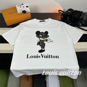 最注目のLOUIS VUITTONルイヴィトンスーパーコピーMickey Mouseプリント通勤通学クルーネック半袖Tシャツ