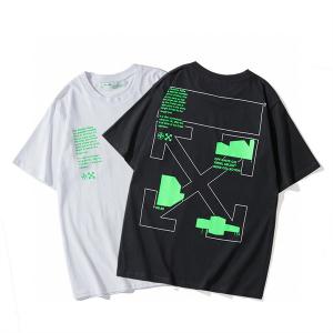 上質な質感!Off-Whiteオフホワイトｔシャツ通販のメンズクルーネック半袖Tシャツスーパーコピー　ブラック、ホワイト2色