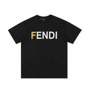 23SS＜FENDI フェンディ＞ コットンジャージーTシャツ FENDIロゴ 白39406736フェンディ激安コットン100％上質