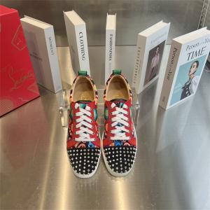 CHRISTIAN LOUBOUTIN スタッズ付き シルバ...