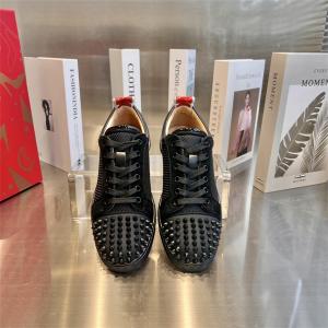 大人気ルブタンスニーカーメンズルイスフラットハイカットスニーカーブーツLOUBOUTIN LOUIS ホワイト