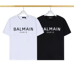 フォトプリントが前面に大きくプリントBALMAINロゴメンズ...