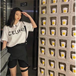 CELINE セリーヌ半袖tシャツ偽物 レディース パネルデ...