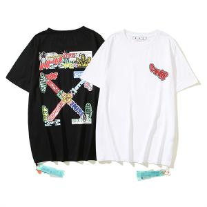 チャーム満々！夏着物 オフホワイト Ｔシャツ コピー メンズ ファッション 春夏トップス Off-White 日常 半袖 Tシャツ 通学 通勤 ボイズ