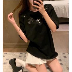 男女兼用 人気のブランドのアイテムこの夏最高に人気ブランド クロムハーツ CHROME HEARTS 半袖Tシャツ__ブランド コピー 激安(日本最大級)