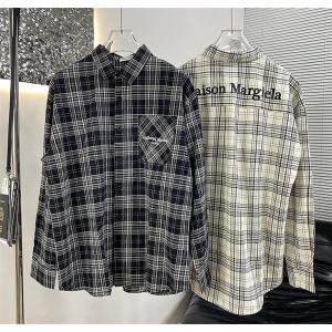 大人気メゾン マルジェラMM6 長袖シャツコピー Maison Margielaチェック柄メンズファッション逸品 カジュアル  