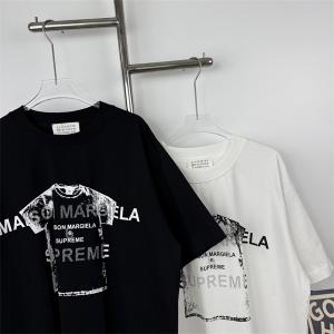 人気新作Maison Margielaメゾン マルジェラTシャツコピーストリート風 ブラック/ホワイト ユニセックス