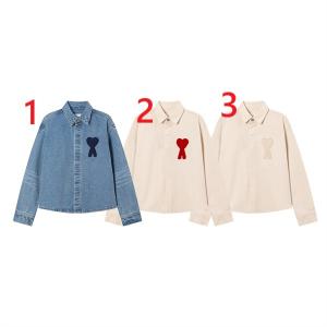 アミ パリスデニムジャケットコピー   長袖 ハートオシャレ...