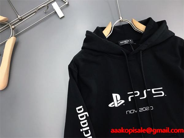 バレンシアガ 偽物 パーカー PS5 コラボ風デザイン 長袖 フーディ ストリート カジュアル BALENCIAGA