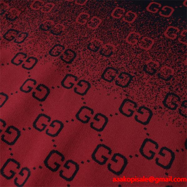 グッチ スーパーコピー グラデーション GG柄 クルーネック ニット セーター グリーン ブラック GUCCI