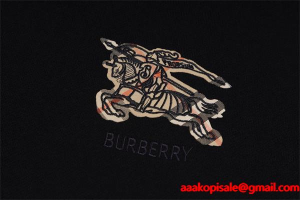 Burberry バーバリー コピー 激安 パーカー メンズ レディース ブラック フーディ ロゴ 刺繍 スウェット BURBERRY 激安
