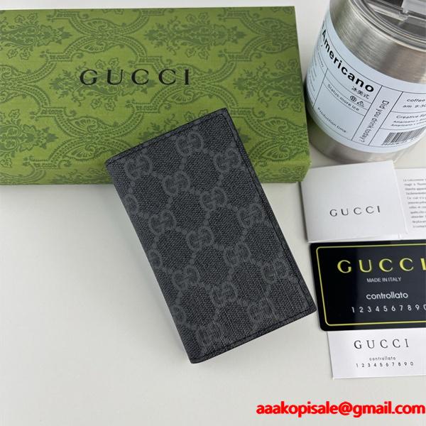 グッチ コピー 名刺入れ GGキャンバス ブラック シルバーGGロゴ 高品質 シンプル GUCCI