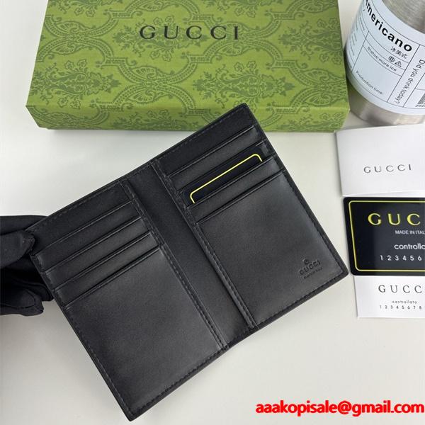 グッチ コピー 名刺入れ GGキャンバス ブラック シルバーGGロゴ 高品質 シンプル GUCCI