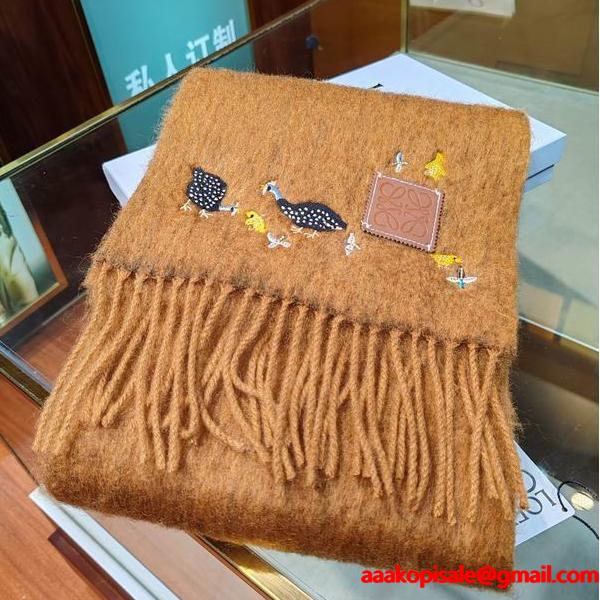 LOEWE 偽物 ウール シルク カシミヤ ブレンド しなやか 優美 エレガント ストール ロエベ