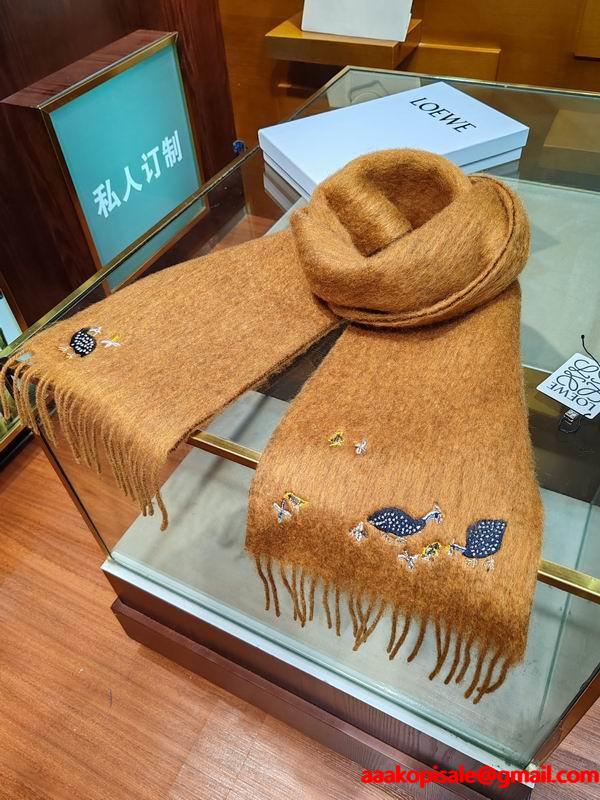 LOEWE 偽物 ウール シルク カシミヤ ブレンド しなやか 優美 エレガント ストール ロエベ