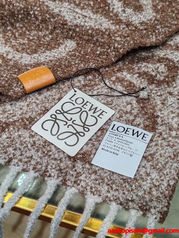 ロエベ コピー アナグラム ブークレ テクスチャ ウール ブレンド ふんわり ナチュラル マフラー LOEWE