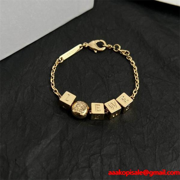 ロエベ LOEWE スーパーコピー ネックレス＆ブレスレット セット ゴールドロゴデザイン 高品質