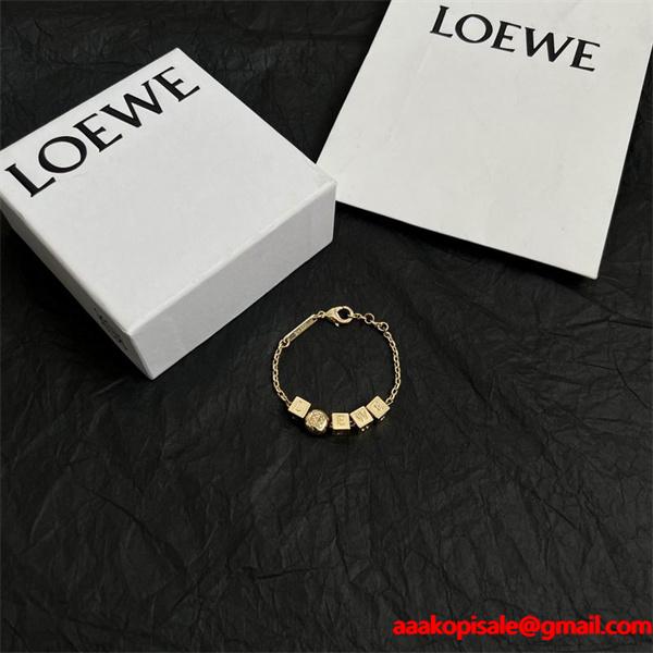 ロエベ LOEWE スーパーコピー ネックレス＆ブレスレット セット ゴールドロゴデザイン 高品質