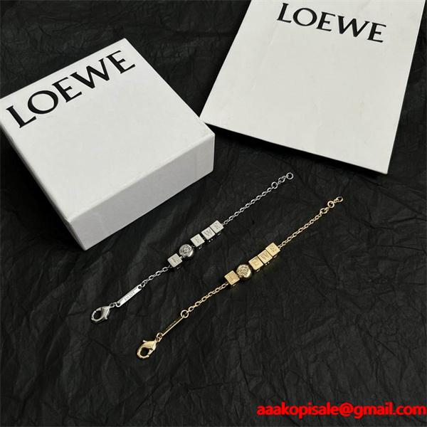ロエベ LOEWE スーパーコピー ネックレス＆ブレスレット セット ゴールドロゴデザイン 高品質
