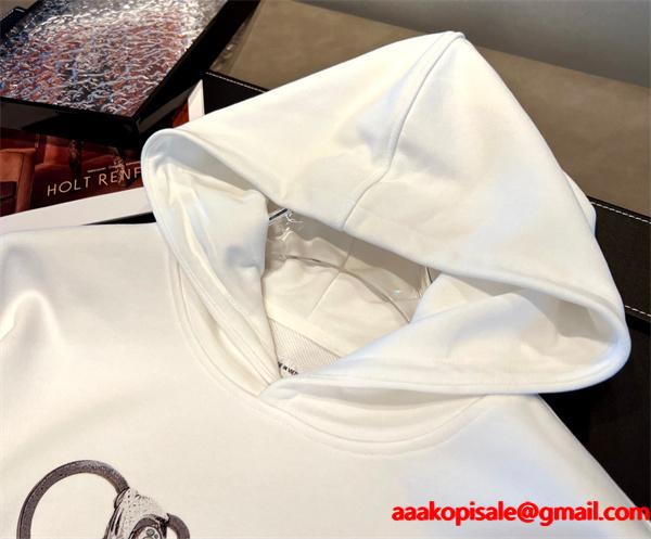 2025秋冬 スーパーコピー ホワイトパーカー LOEWE ロエベ  ロゴプリントで爽やかに決まる人気アイテム