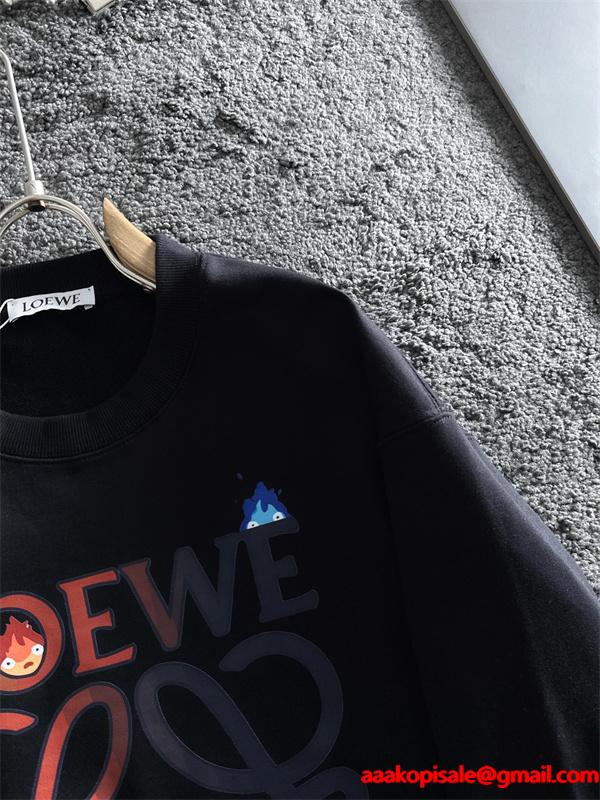 売れ筋 ロエベ LOEWE スーパーコピー スウェット ジブリコラボデザイン ホワイト 秋冬限定スタイル