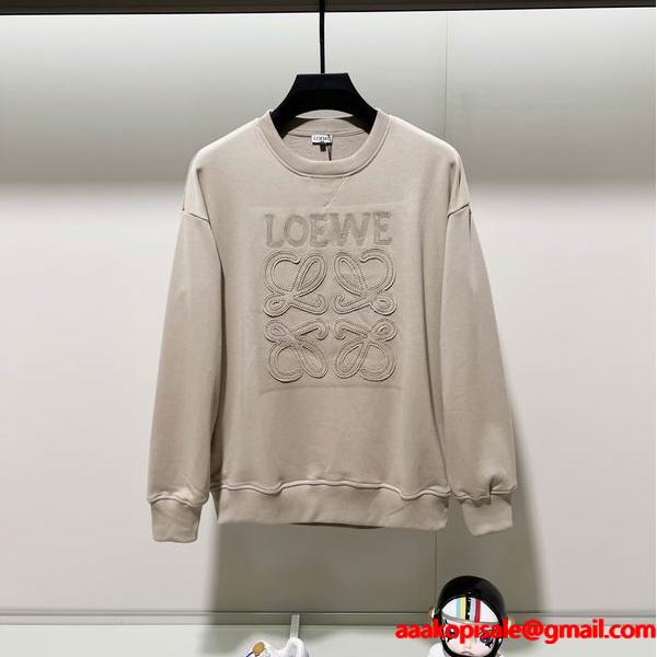 2025秋冬限定モデル LOEWE ロエベ コピー 立体ロゴ パーカー 上質ベージュトーン