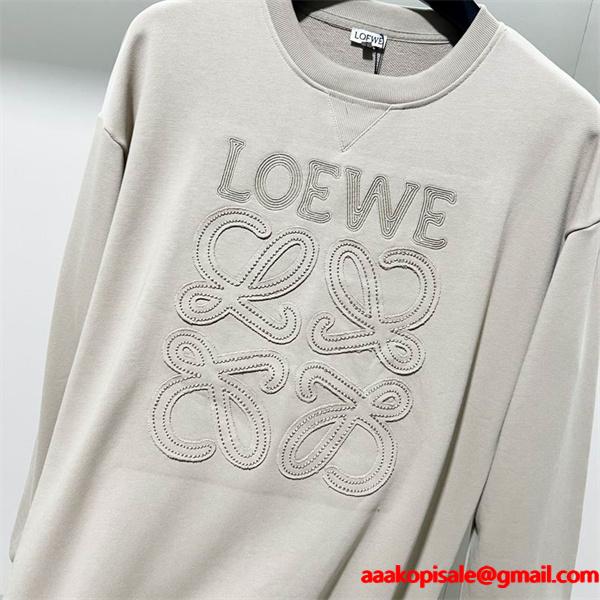 2025秋冬限定モデル LOEWE ロエベ コピー 立体ロゴ パーカー 上質ベージュトーン