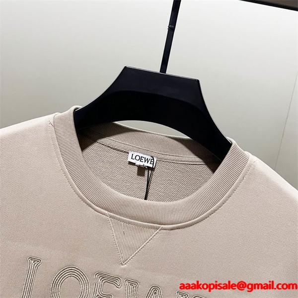 2025秋冬限定モデル LOEWE ロエベ コピー 立体ロゴ パーカー 上質ベージュトーン