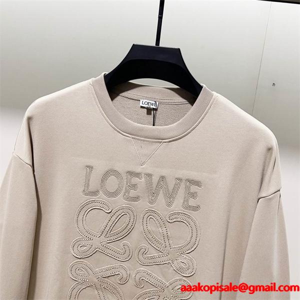 2025秋冬限定モデル LOEWE ロエベ コピー 立体ロゴ パーカー 上質ベージュトーン