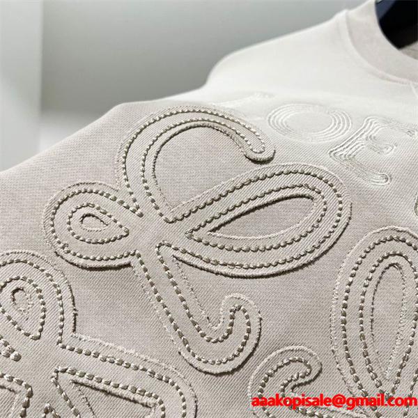 2025秋冬限定モデル LOEWE ロエベ コピー 立体ロゴ パーカー 上質ベージュトーン