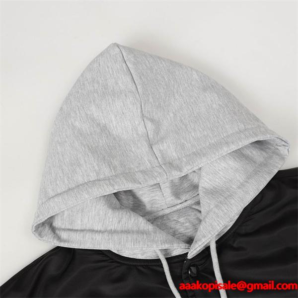 セリーヌ CELINE 偽物 2025秋冬新作 ブラック×グレー ストリートスタイル フーデッド ジャケット