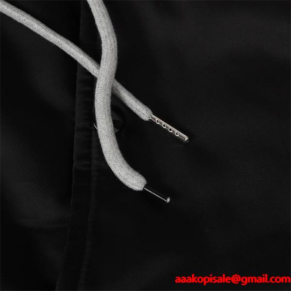 セリーヌ CELINE 偽物 2025秋冬新作 ブラック×グレー ストリートスタイル フーデッド ジャケット