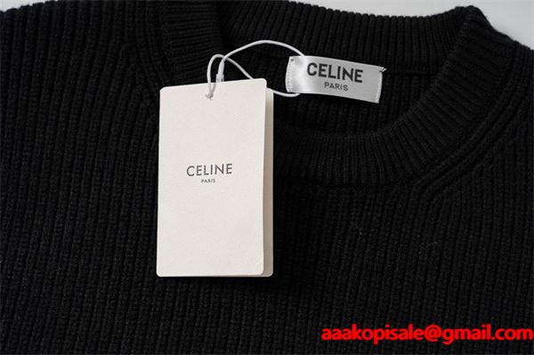 最新コレクション モダンブラック セリーヌ CELINE 偽物 2025秋冬ロゴ ニット セーター