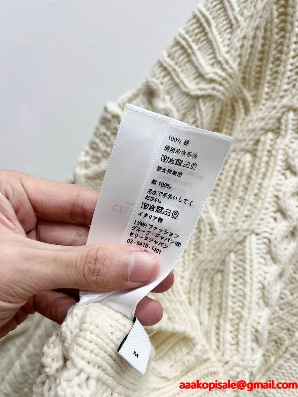 エレガントアイボリー セリーヌ スーパーコピー CELINE 2025秋冬 ケーブルニット セーター