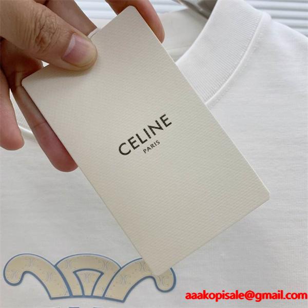 2025秋冬 ホワイト トリオンフ ロゴ クルーネック スウェット セリーヌ CELINE コピー話題の最新デザイン