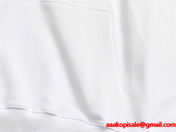 CELINE セリーヌ 偽物 最新コレクション ホワイト ビッグロゴ フーディ パーカー 2025AW注目アイテム